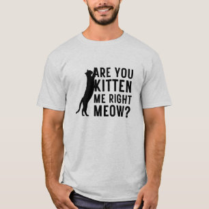 Funny Retro Cat Are You Kitten Me Right Meow Cat  T-Shirt
