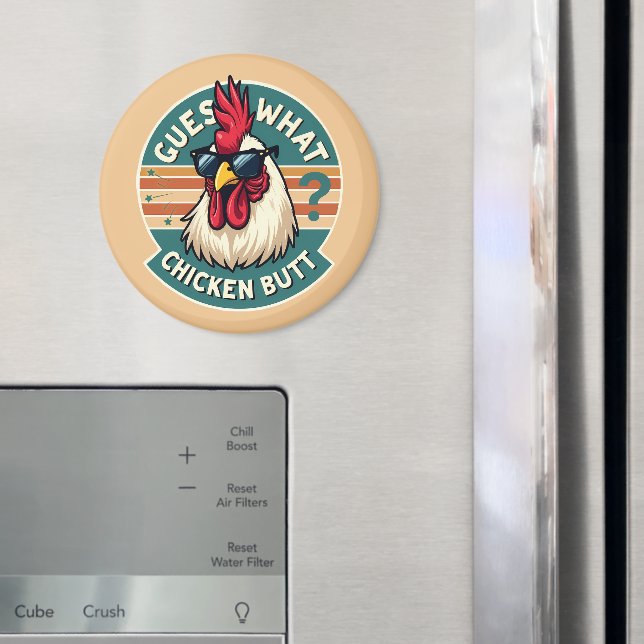  Funny Retro Chicken Butt Joke Design Magnet (In Situ (Fridge))