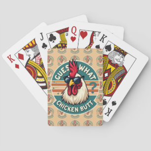  Funny Retro Chicken Butt Joke Design Playing Cards