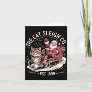 Funny Retro Christmas Cat Card