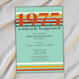 Funny Retro Colors 50th Birthday Party Invitation