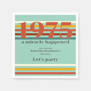 Funny Retro Colors 50th Birthday Party Napkin
