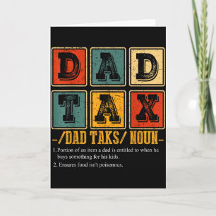 Funny Retro Dad Tax Definition Daddy Papa Humor Fa Card