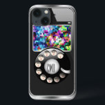 Funny Retro Dial Phone With Photo Frame iPhone 13 Case<br><div class="desc">Cute and humourous retro phone with photo frame. Retro takes on modern phone. Custom and optional monogram. You can replace mosaic tiles with your photo or have it as is.</div>