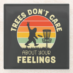 Funny Retro Disc Golf Design Frisbee Lovers Glass Coaster