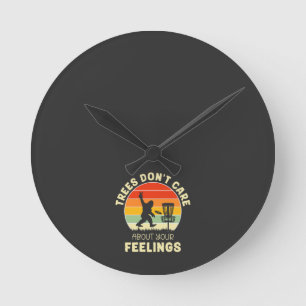 Funny Retro Disc Golf Design Frisbee Lovers Round Clock
