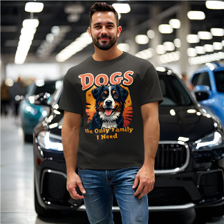 Funny Retro 'Dogs Are the Only Family I Need' T-Shirt