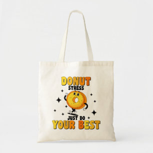 Funny Retro Doughnut motivational Quote Tote Bag