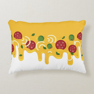 Funny Retro Dripping Pizza Cheese Keto Party Decorative Cushion
