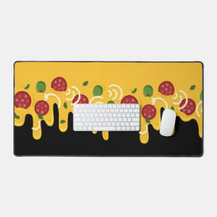 Funny Retro Dripping Pizza Cheese Keto Party Desk Mat