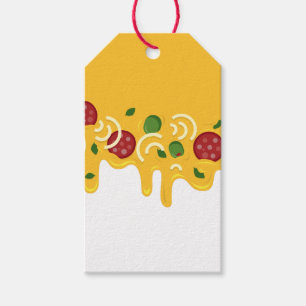 Funny Retro Dripping Pizza Cheese Keto Party Gift Tags
