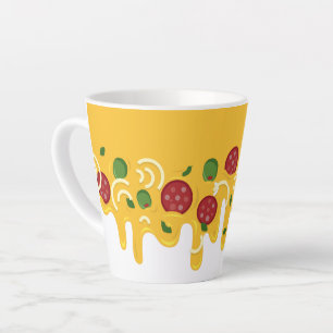 Funny Retro Dripping Pizza Cheese Keto Party Latte Mug