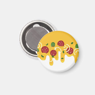 Funny Retro Dripping Pizza Cheese Keto Party Magnet