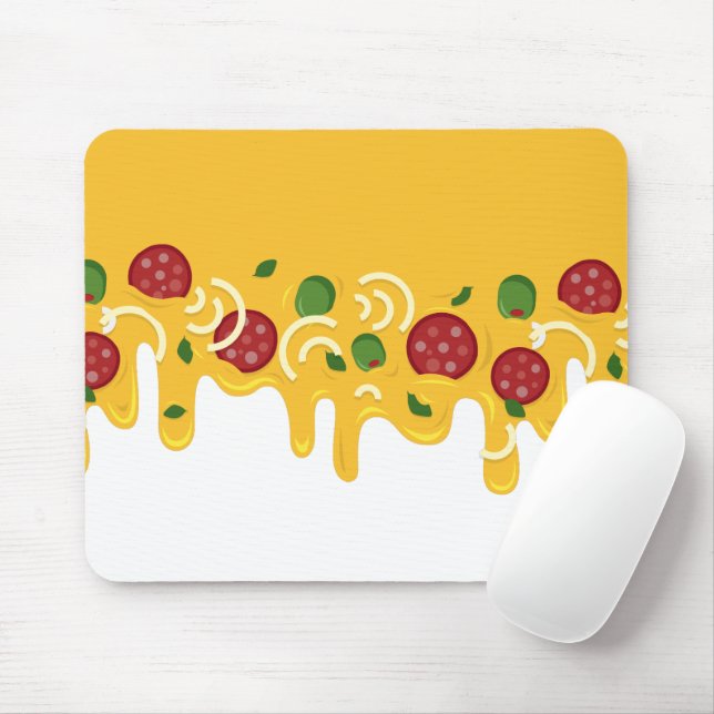 Funny Retro Dripping Pizza Cheese Keto Party Mouse Pad (With Mouse)