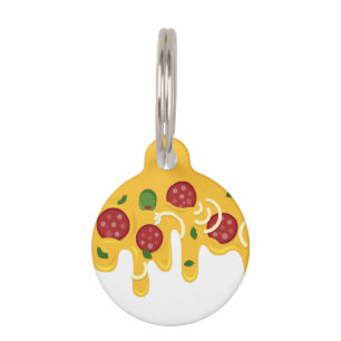 Funny Retro Dripping Pizza Cheese Keto Party Pet Tag