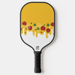 Funny Retro Dripping Pizza Cheese Keto Party Pickleball Paddle