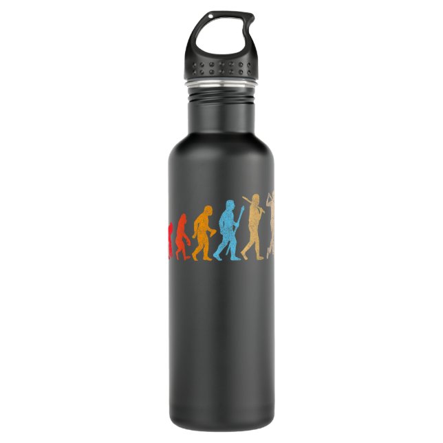 Funny Retro Evolution of man Golf, Golfers and Gol 710 Ml Water Bottle (Front)
