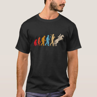 Funny Retro Evolution of man Horses Riding Horseba T-Shirt