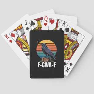 Funny Retro F-Caw-F Bird Crow Crow Bird  Playing Cards