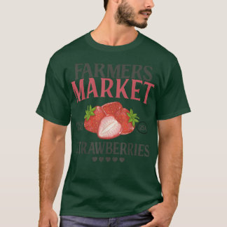 Funny Retro Farmer Market Graphic Strawberry T-Shirt