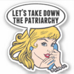 Funny Retro Feminist Pop Art Anti Patriarchy<br><div class="desc">Let's Take Down the Patriarchy gift. Cute retro pop art feminism design for a strong pro choice woman voting for female leadership in our country. Stand up for women's rights and female empowerment with this cool political humour cartoon that features a pretty blonde leader planning a women's march on a...</div>