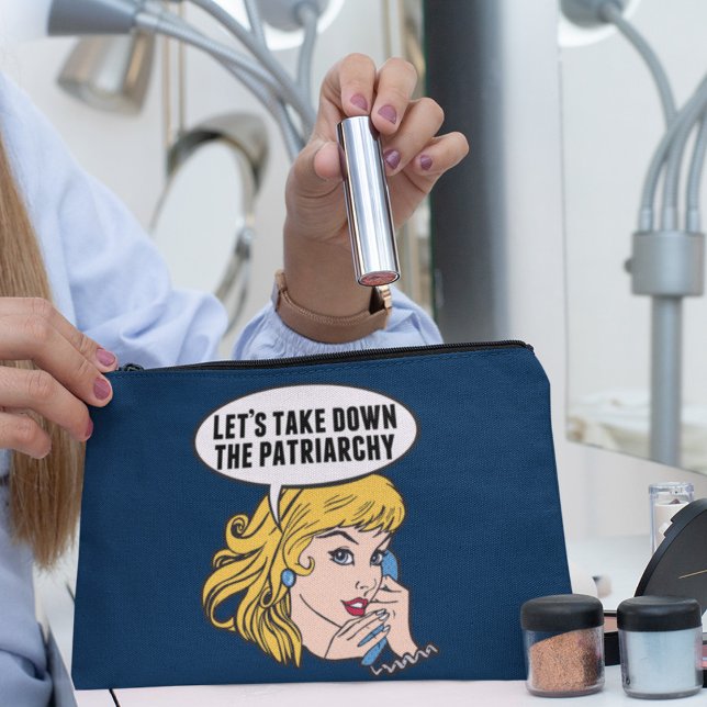 Funny Retro Feminist Pop Art Anti Patriarchy Accessory Pouch (Creator Uploaded)