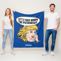 Funny Retro Feminist Pop Art Anti Patriarchy Blue