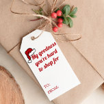 Funny Retro Funky Hand Drawn Santa Hat Christmas Gift Tags<br><div class="desc">Funny Retro Funky Red Hand Drawn Santa Hat Christmas Gift Tags - Add a touch of humour to your Christmas gift wrapping this season with these fun and festive, and a little sarcastic, in a good way, Christmas Holiday gift tags. Customise these editable Christmas gift tags template as you need....</div>