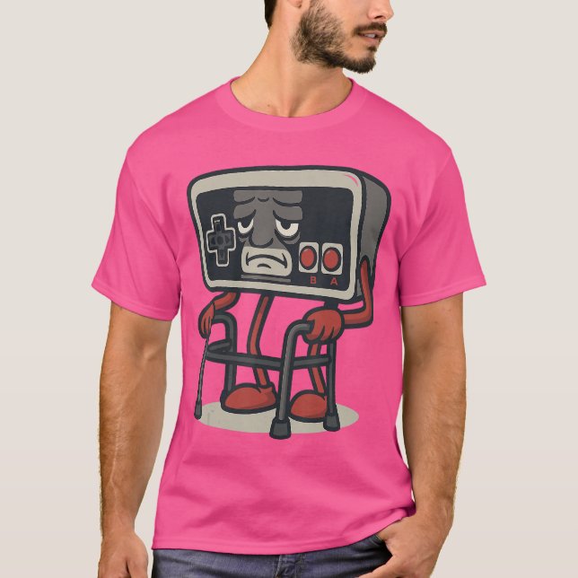 Funny Retro Game Controller Design for Classic Gam T-Shirt (Front)