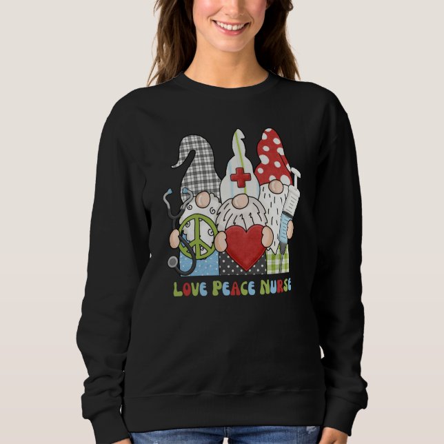 Funny Retro Gnome Nurse  Sweatshirt (Front)