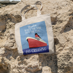 Funny Retro Go Cruising Personalized Tote Bag