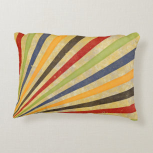 Funny Retro Grunge Rays + your idea Decorative Cushion