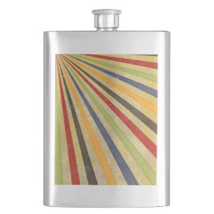 Funny Retro Grunge Rays + your idea Hip Flask