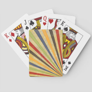 Funny Retro Grunge Rays + your idea Playing Cards