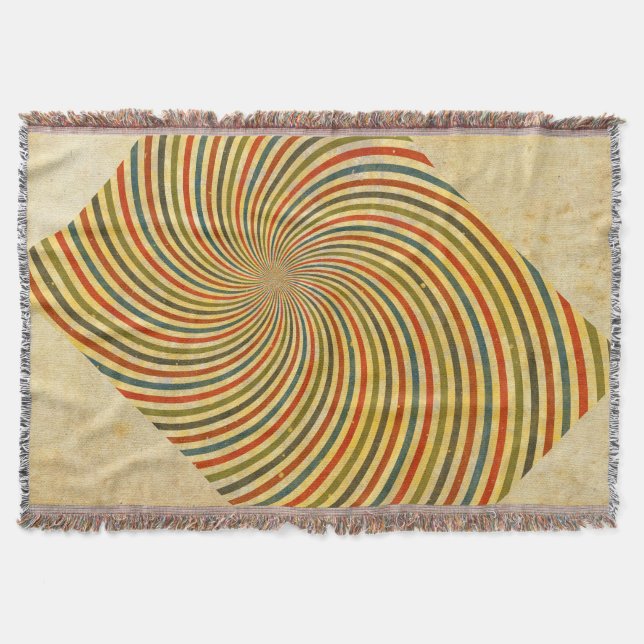 Funny Retro Grunge Swirl + your idea Throw Blanket (Front)