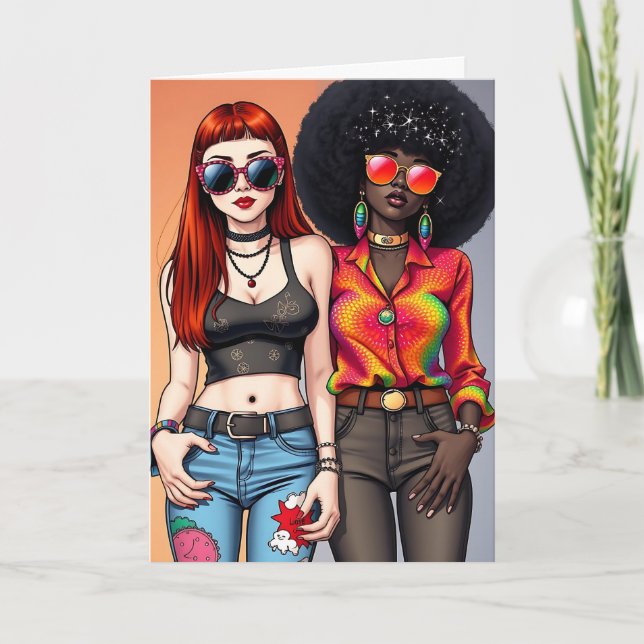 Funny Retro Happy Birthday Card (Front)