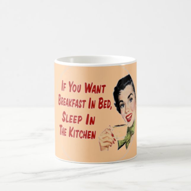 Funny Retro Happy Housewife Coffee Mug (Center)