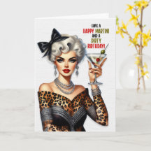 Funny Retro Happy Martini Dirty Birthday