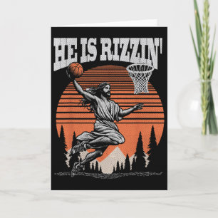 Funny Retro He Is Rizzin Christian Easter Playing  Card