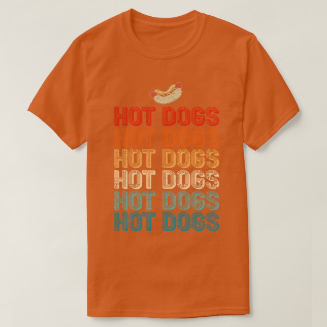 Funny Retro Hot Dog  T-Shirt (Design Front)