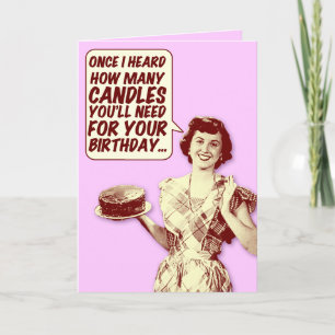 Funny Retro Housewife Birthday Card