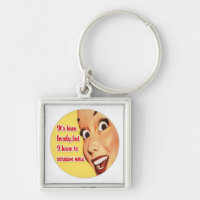 Funny Retro Housewife Premium Keychain 5