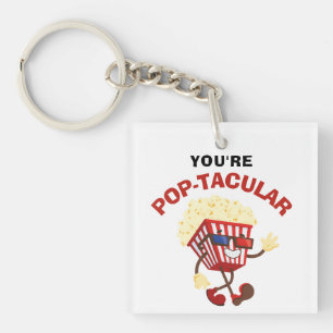Funny Retro Humour Cool Popcorn for movies lover Key Ring