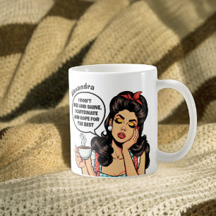Funny Retro I Don't Rise and Shine Custom Name  Coffee Mug