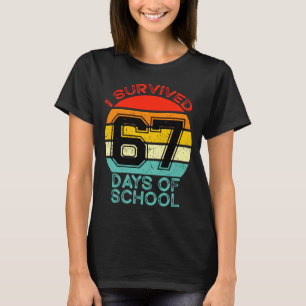 Funny Retro I Survived 67 Days Of School Teachers T-Shirt