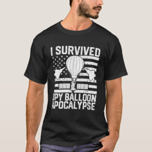 Funny Retro I Survived Chinese Spy Balloon Apocaly T-Shirt