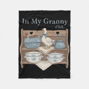 Funny Retro In My Granny Era Farmhouse Chicken Woo Fleece Blanket
