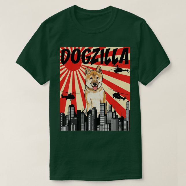 Funny Retro Japanese Dogzilla Shiba Inu  T-Shirt (Design Front)