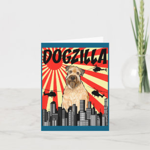 Funny Retro Japanese Dogzilla Soft Coated Wheaten  Card
