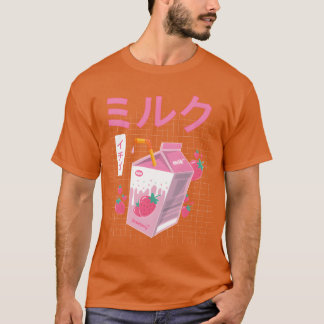 Funny Retro Japanese Kawaii Strawberry Milk Shake  T-Shirt